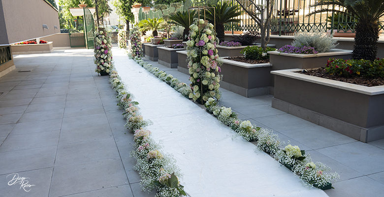 Allestimenti floreali uscita casa sposa